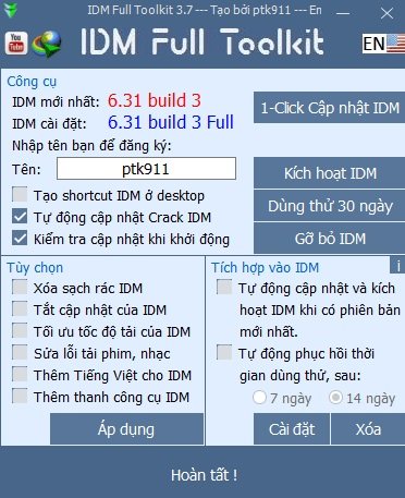 Cách tải và crack IDM 6x mới nhất