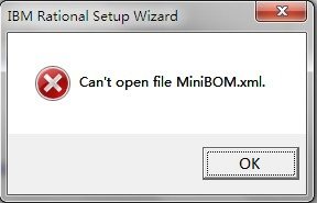 lỗi Can't open file miniBOM.xml 