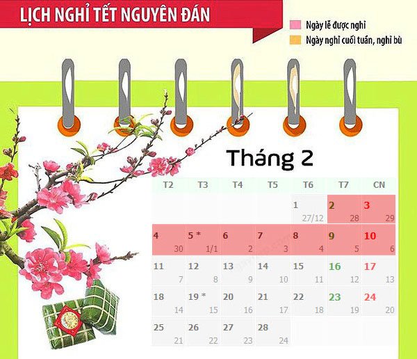 Tết Âm lịch 2019 được nghỉ mấy ngày?
