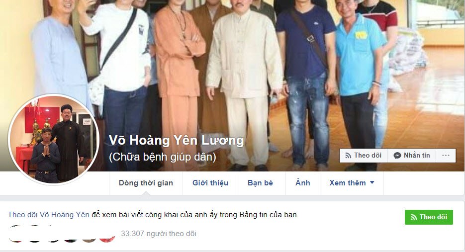 Facebook cá nhân của lương y Võ Hoàng Yên