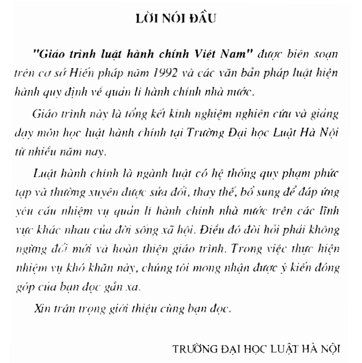 Xem và tải Giáo trình luật hành chính Việt Nam