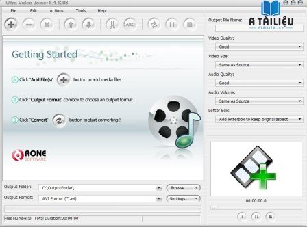 ultra video joiner interface